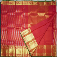 Load image into Gallery viewer, Chili Red Handloom Kanchipuram Silk Saree with Zari Brocade &amp; Pallu

