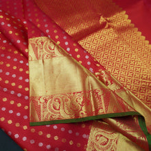 Load image into Gallery viewer, Chili Red Handloom Kanchipuram Silk Saree with Zari Brocade &amp; Pallu

