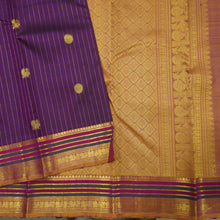 Load image into Gallery viewer, Jamun Kanchipuram Silk Saree with Zari Butta and Fenugreek Threadwork Border
