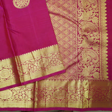 Load image into Gallery viewer, Rani Pink Kanchipuram Silk Saree with Paisley Motif and Floral Border
