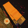 Golden Orange Kanchipuram Silk Saree with Navy Blue Bavanji Border - Vivaaha Silks & Sarees