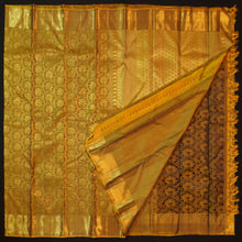 Load image into Gallery viewer, Fenugreek Bridal Kanchipuram Silk Saree with Zari Brocade &amp; Traditional Design
