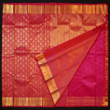 Load image into Gallery viewer, Rani Pink Bridal Kanchipuram Silk Saree with Gold Zari Thilagam Brocade
