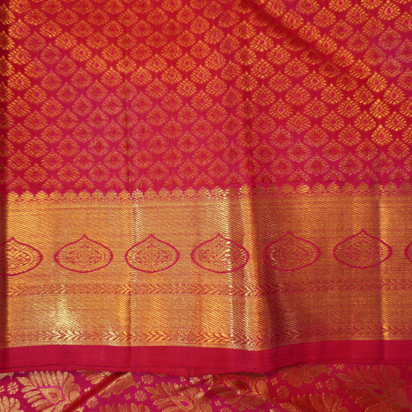 Rani Pink Bridal Kanchipuram Silk Saree with Gold Zari Thilagam Brocade - Vivaaha Silks & Sarees