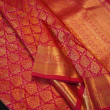 Load image into Gallery viewer, Rani Pink Bridal Kanchipuram Silk Saree with Gold Zari Thilagam Brocade
