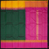 Bottle Green Ganga Jamuna Border Kanchipuram Silk Saree with Temple Border - Vivaaha Silks & Sarees