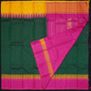 Bottle Green Ganga Jamuna Border Kanchipuram Silk Saree with Temple Border - Vivaaha Silks & Sarees