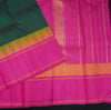 Bottle Green Ganga Jamuna Border Kanchipuram Silk Saree with Temple Border - Vivaaha Silks & Sarees