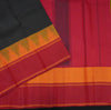 Black Kanchipuram Silk Saree with Ganga Jamuna Temple Border - Vivaaha Silks & Sarees