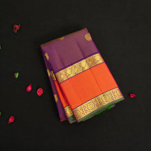 Load image into Gallery viewer, Purple Vaira Oosi Vintage Kanchipuram Silk Saree
