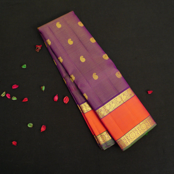 Purple Vaira Oosi Vintage Kanchipuram Silk Saree