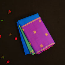 Load image into Gallery viewer, MS Blue Mubbagam Kanchipuram Silk Saree
