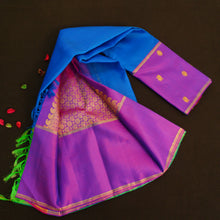 Load image into Gallery viewer, MS Blue Mubbagam Kanchipuram Silk Saree
