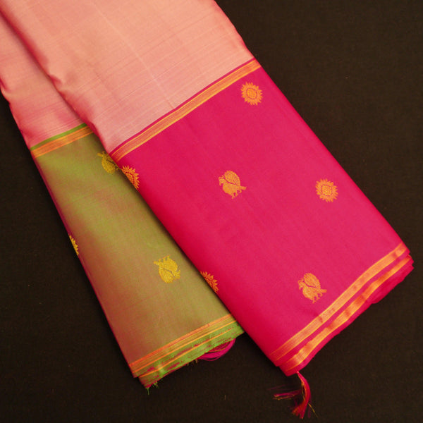 Onion Pink Mubbagam Kanchipuram Silk Saree