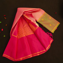 Load image into Gallery viewer, Onion Pink Mubbagam Kanchipuram Silk Saree
