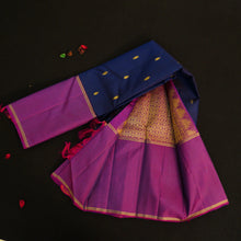 Load image into Gallery viewer, Navy Blue Vintage Kanchipuram Silk Saree
