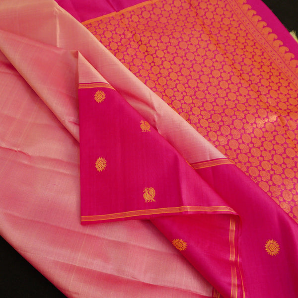 Onion Pink Mubbagam Kanchipuram Silk Saree