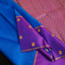 Load image into Gallery viewer, MS Blue Mubbagam Kanchipuram Silk Saree

