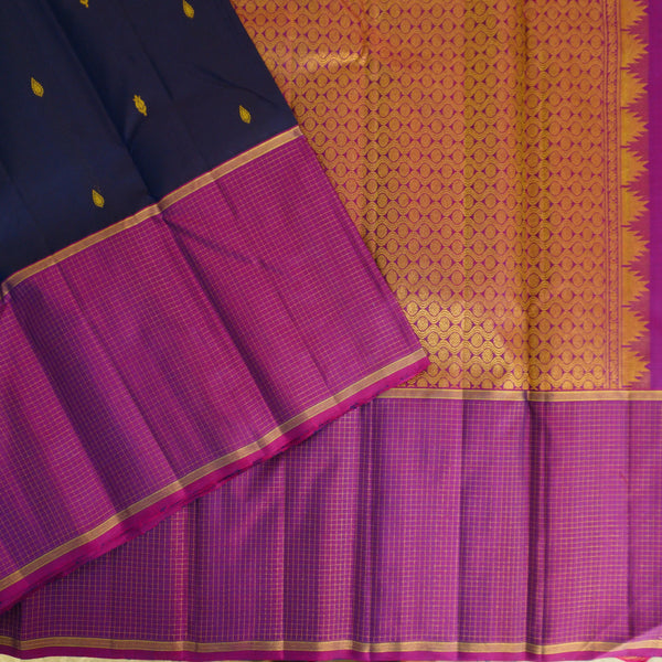 Navy Blue Vintage Kanchipuram Silk Saree