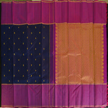 Load image into Gallery viewer, Navy Blue Vintage Kanchipuram Silk Saree
