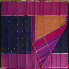 Load image into Gallery viewer, Navy Blue Vintage Kanchipuram Silk Saree
