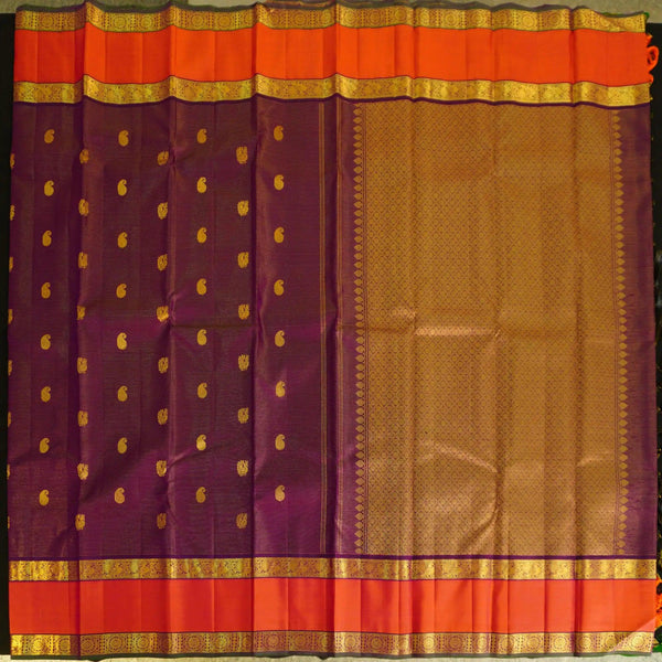 Purple Vaira Oosi Vintage Kanchipuram Silk Saree