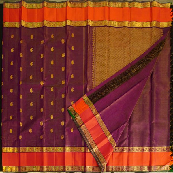 Purple Vaira Oosi Vintage Kanchipuram Silk Saree