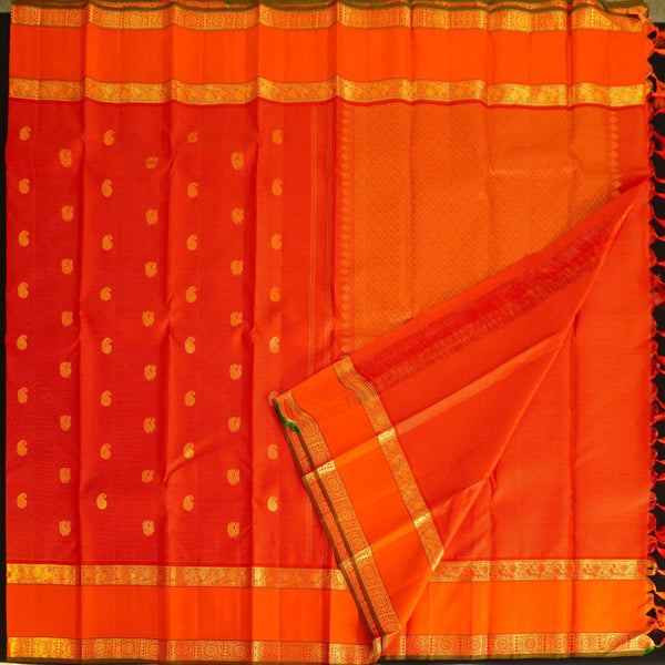 Chili Red Vaira Oosi Vintage Kanchipuram Silk Saree