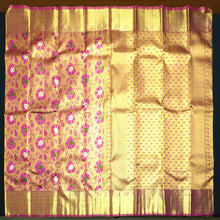 Load image into Gallery viewer, Full Gold Pure Zari Rani Pink Meenakari Brocade Bridal Tissue Saree
