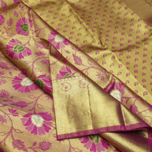 Load image into Gallery viewer, Full Gold Pure Zari Rani Pink Meenakari Brocade Bridal Tissue Saree
