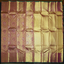 Load image into Gallery viewer, Full Gold Pure Zari Kanchipuram Silk Saree with Meena Brocade Design
