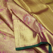 Load image into Gallery viewer, Full Gold Pure Zari Kanchipuram Silk Saree with Meena Brocade Design
