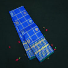 Load image into Gallery viewer, MS Blue Vintage Kanchipuram Silk Saree
