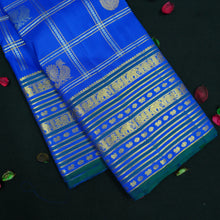 Load image into Gallery viewer, MS Blue Vintage Kanchipuram Silk Saree
