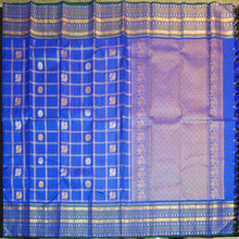 Load image into Gallery viewer, MS Blue Vintage Kanchipuram Silk Saree
