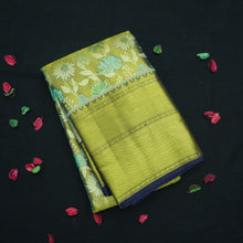 Load image into Gallery viewer, Mehandi green Tissue Exclusive Bridal Kanchipuram Silk Saree with Meenakari Design
