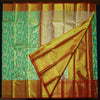 Full Tissue Green Exclusive Kanchipuram Silk Saree with Floral Zari Brocade - Vivaaha Silks & Sarees