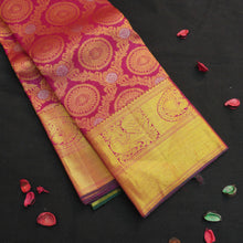 Load image into Gallery viewer, Rani Pink Bridal Kanchipuram Silk Saree with Gold Zari Brocade
