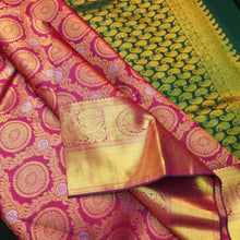 Load image into Gallery viewer, Rani Pink Bridal Kanchipuram Silk Saree with Gold Zari Brocade
