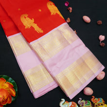 Load image into Gallery viewer, Red Kanchipuram Silk Saree · Pure Silk Saree · Bridal Silk Saree · Handloom Silk Saree · Traditional South Indian Saree · Wedding Silk Saree · Luxury Silk Saree
