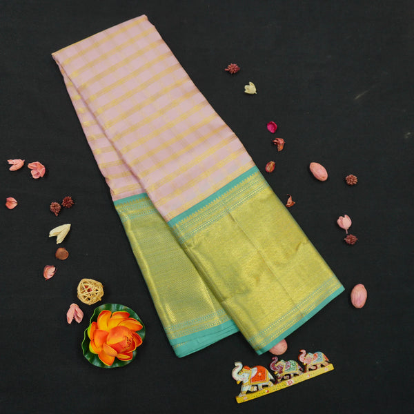 Pastel Pink Kanchipuram Silk Saree · Pure Silk Saree · Bridal Silk Saree · Handloom Silk Saree · Traditional South Indian Saree · Wedding Silk Saree · Luxury Silk Saree . Designer Kanchipuram