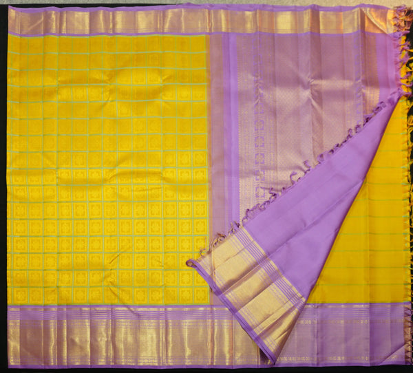 Yellow Kanchipuram Silk Saree · Pure Silk Saree · Bridal Silk Saree · Handloom Silk Saree · Traditional South Indian Saree · Wedding Silk Saree · Luxury Silk Saree