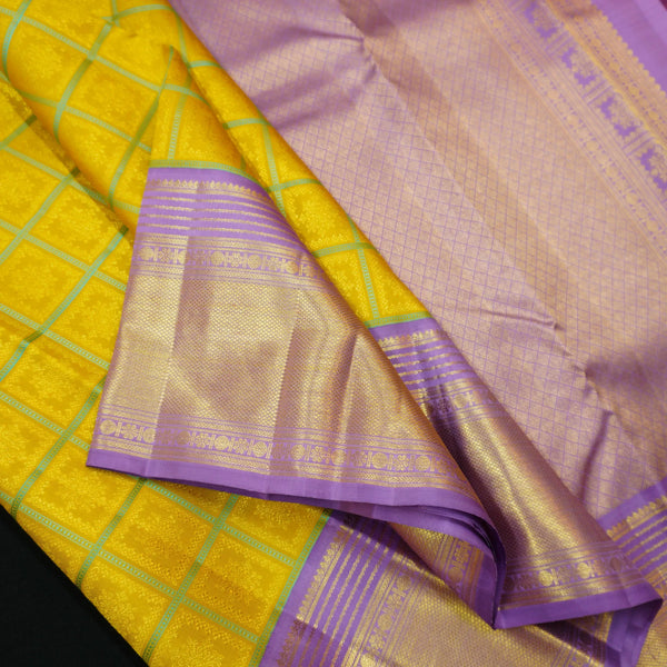 Yellow Kanchipuram Silk Saree · Pure Silk Saree · Bridal Silk Saree · Handloom Silk Saree · Traditional South Indian Saree · Wedding Silk Saree · Luxury Silk Saree