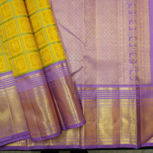 Yellow Kanchipuram Silk Saree · Pure Silk Saree · Bridal Silk Saree · Handloom Silk Saree · Traditional South Indian Saree · Wedding Silk Saree · Luxury Silk Saree
