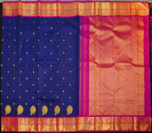 Load image into Gallery viewer, Royal Blue Kanchipuram Silk Saree · Pure Silk Saree · Bridal Silk Saree · Handloom Silk Saree · Traditional South Indian Saree · Wedding Silk Saree · Luxury Silk Saree
