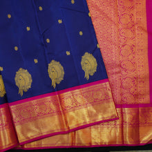 Load image into Gallery viewer, Royal Blue Kanchipuram Silk Saree · Pure Silk Saree · Bridal Silk Saree · Handloom Silk Saree · Traditional South Indian Saree · Wedding Silk Saree · Luxury Silk Saree

