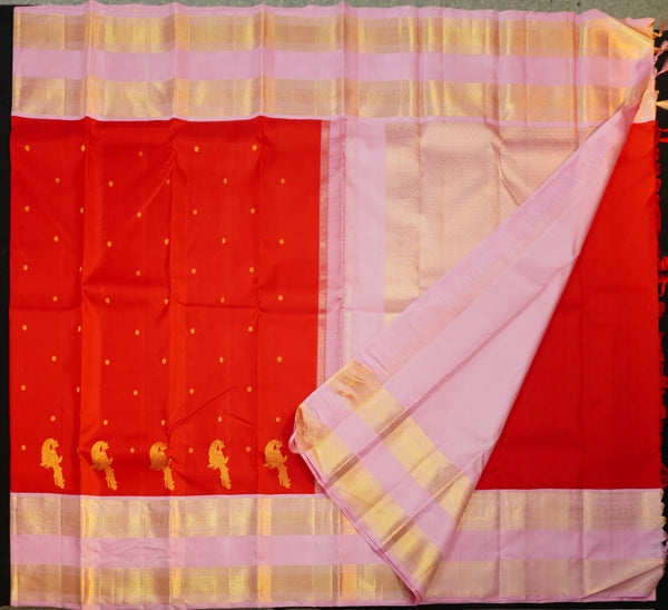 Red Kanchipuram Silk Saree · Pure Silk Saree · Bridal Silk Saree · Handloom Silk Saree · Traditional South Indian Saree · Wedding Silk Saree · Luxury Silk Saree