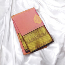 Load image into Gallery viewer, Rose Pink Kanchipuram Silk Saree with Golden Korvai Border and Butta Design
