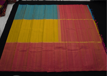 Load image into Gallery viewer, yellow muppagam silk saree
