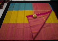 Load image into Gallery viewer, yellow muppagam silk saree
